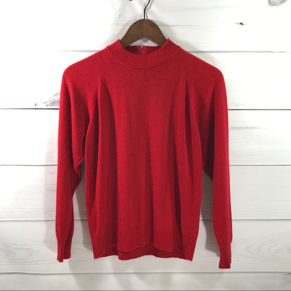 Super Soft Fine Knit Faux Cashmere Fall Winter Long Sleeve Red Crew Neck… - Picture 8 of 8